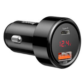 Adaptér do auta Baseus Magic PPS display USB-C PD+Intelligent QC, 45W čierny

 obrázok produktu 1 z 5