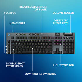 Klávesnica Logitech G915 X Lightspeed Wireless, US layout čierna

 obrázok produktu 5 z 9