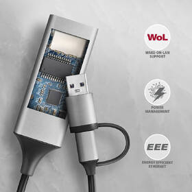 Sieťová karta Axagon USB-C + USB-A 3.2 Gen 1 - Gigabit Ethernet sivá

 obrázok produktu 6 z 6