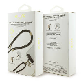 Kábel Guess Crossbody 4G Charm s nabíjacím káblom USB-C/USB-C čierny

 obrázok produktu 3 z 3
