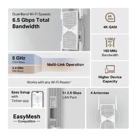Wi-Fi extender TP-Link RE405BE Wi-Fi7 BE6500 biely

 obrázok produktu 4 z 9