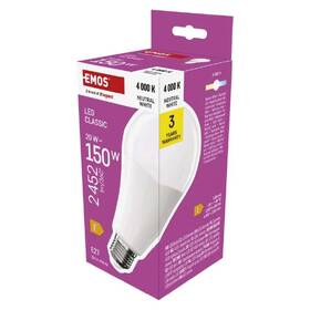 LED žiarovka EMOS Classic, E27, 20W, neutrálna biela 

 obrázok produktu 3 z 3