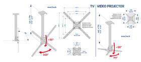 Držiak na TV Meliconi 400 CE, stropné, pre uhlopriečky 14" až 65" a pre projektory, nosnosť 35 kg čierny

 obrázok produktu 8 z 8
