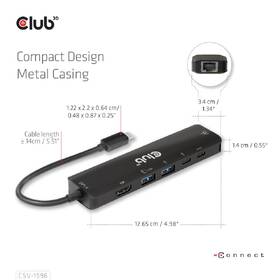 USB Hub Club3D USB-C, 6-in-1 Hub s HDMI 8K30Hz, 2xUSB Type-A, RJ45 a 2xUSB Type-C, PD 100W 

 obrázok produktu 5 z 8