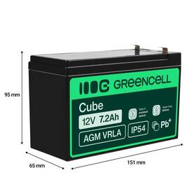 Olovený akumulátor Green Cell AGM batéria, 12V, 7.2Ah čierny

 obrázok produktu 1 z 3