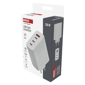 Nabíjačka do siete EMOS GaN, 120W, 1x USB-A/3x USB-C biela

 obrázok produktu 12 z 14