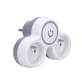 Rozbočovacia zásuvka Solight 2x zásuvka, max. 3680W, vypínač sivý/biely

 obrázok produktu 1 z 2