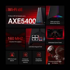 Router TP-Link Archer GXE75, AXE5400 čierny

 obrázok produktu 7 z 16