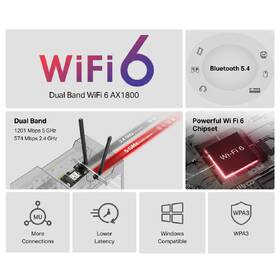 Sieťová karta Mercusys MA70XE AX1800 Wi-Fi 6 Bluetooth čierna

 obrázok produktu 2 z 8