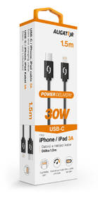 Kábel Aligator Power USB-C/Lightning, 30W, 3A, 1,5m čierny

 obrázok produktu 1 z 1