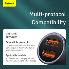 Adaptér do auta Baseus Golden Contactor Pro Dual 2xUSB 40W s káblom USB/USB-C 1m sivý

 obrázok produktu 10 z 16