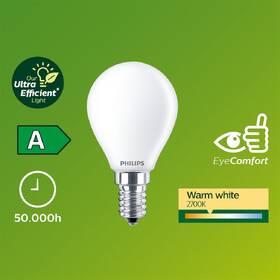LED žiarovka Philips 40W, E14, teplá biela 

 obrázok produktu 2 z 3
