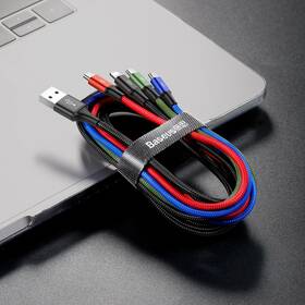 Kábel Baseus 4v1, USB/ USB-C, 2x Lightning, Micro USB, 1,2m čierny

 obrázok produktu 3 z 5