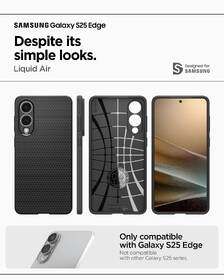 Kryt na mobil Spigen Liquid Air na Samsung Galaxy S25 Edge čierny

 obrázok produktu 14 z 19