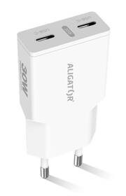 Nabíjačka do siete Aligator Power Delivery 30W, 2×USB-C, SLIM biela

 obrázok produktu 1 z 1