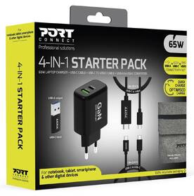 Nabíjačka do siete PORT CONNECT Starter Kit GaN 65W + kabely + konvertor čierny

 obrázok produktu 10 z 10
