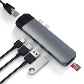 USB Hub Satechi USB-C PRO Hub (HDMI 4K, Pass Through Charging, 1x USB 3.0, 1x MicroSD, Ethernet) sivý

 obrázok produktu 11 z 12