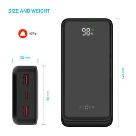 Powerbank FIXED Zen2 20 s LCD displejom, PD 20W, 20000 mAh čierny

 obrázok produktu 4 z 9