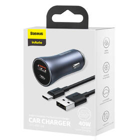 Adaptér do auta Baseus Golden Contactor Pre Dual USB+USB-C 40W s káblom USB/USB-C 1m sivý

 obrázok produktu 14 z 15