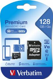 Pamäťová karta Verbatim microSDXC 128GB UHS-I V10 U1 (90R/10W) + adaptér 

 obrázok produktu 2 z 2