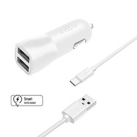 Adaptér do auta FIXED 2xUSB, 15W Smart Rapid Charge + USB-C kábel 1m biely

 obrázok produktu 1 z 2