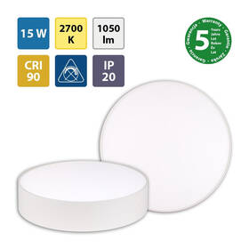 LED stropné svietidlo McLED Mold R15, 15W, 2700K biele

 obrázok produktu 1 z 4