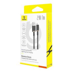 Kábel Baseus Dura USB/Lightning, 2.4A, 1m čierny/zlatý

 obrázok produktu 15 z 16
