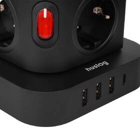 Kábel predlžovací Huslog 15W 8xzásuvka, 1xUSB-C, 3xUSB, 1x LED svetlo čierny

 obrázok produktu 2 z 9