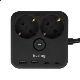 Kábel predlžovací Huslog 15W 2xzásuvka, 2xUSB-C, 2xUSB, 1x držiak na telefón čierny

 obrázok produktu 6 z 9