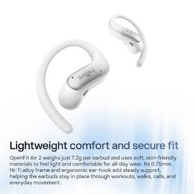 Slúchadlá Shokz OpenFit Air 2, Bluetooth biela

 obrázok produktu 5 z 12