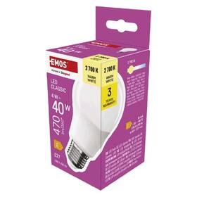 LED žiarovka EMOS Classic, E27, 4W, teplá biela 

 obrázok produktu 3 z 3