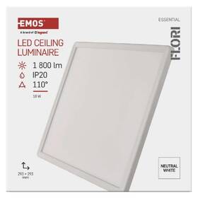 LED stropné svietidlo EMOS FLORI, 30x30cm, 18W, 1800lm, neutrálna biela biele

 obrázok produktu 2 z 4