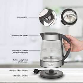 Rýchlovarná kanvica Lauben Glass Electric Kettle 17GG sklo

 obrázok produktu 8 z 10