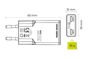 Nabíjačka do siete Mobile Origin Slim 2x USB-C GaN 30W biela

 obrázok produktu 8 z 9
