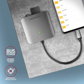 Čítačka pamäťových kariet Axagon Card Reader  USB-C 3.2 Gen 1, 3-slot & lun SD/microSD/CF, UHS-II strieborná

 obrázok produktu 5 z 6