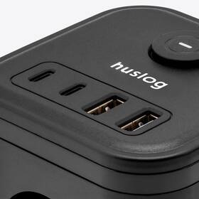 Kábel predlžovací Huslog 15W 3xzásuvka, 2xUSB-C, 2xUSB čierny

 obrázok produktu 2 z 4
