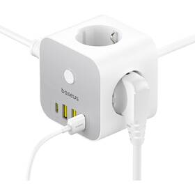 Kábel predlžovací Baseus PowerCombo Cube, 20W, 3x zásuvka, 3x USB/1x USB-C biely

 obrázok produktu 2 z 4