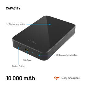 Powerbank FIXED MagZen 10 Crystal s Qi2 a MagSafe, 10000 mAh čierny

 obrázok produktu 6 z 11