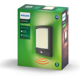 Nástenné svietidlo Philips Samóndra, LED, senzor pohybu - antracitové 

 obrázok produktu 3 z 3