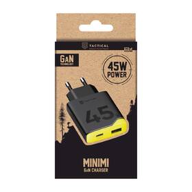 Nabíjačka do siete Tactical Minimi GaN 45W, 1×USB-A/1×USB-C čierna/žltá

 obrázok produktu 5 z 5