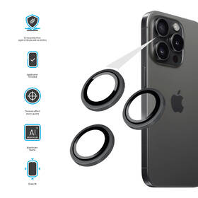 Ochranné sklo šošovky fotoaparátu FIXED Camera Glass na Apple iPhone 15 Pro/15 Pro Max sivé

 obrázok produktu 1 z 3
