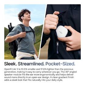 Slúchadlá Shokz OpenFit Air 2, Bluetooth biela

 obrázok produktu 10 z 12