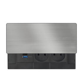 Zásuvkový modul Solight 2 zásuvky, USB-A, USB-C, PD 65W, s posuvným krytom, 2 m strieborný

 obrázok produktu 2 z 6