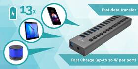 USB Hub i-tec 13x USB 3.0, 60W strieborný

 obrázok produktu 4 z 4