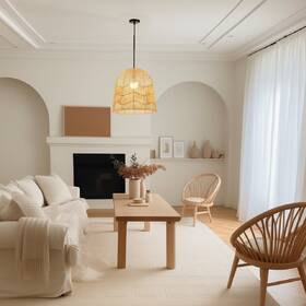 Závesné svietidlo IMMAX BOHO PELO, D50cm, E27, prírodný ratan čierne/hnedé

 obrázok produktu 4 z 5
