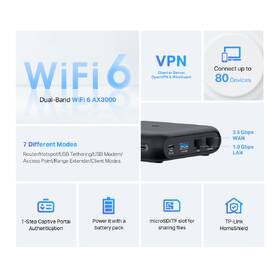 Router TP-Link TL-WR3002X, AX3000 Wi-Fi 6 čierny

 obrázok produktu 3 z 8