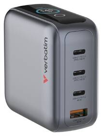 Cestovný adaptér Verbatim Mini GaN LCD, 3x USB-C PD 140 W, 1x USB-A QC 3.0, černá čierny

 obrázok produktu 1 z 8