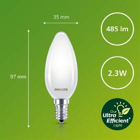 LED žiarovka Philips 40W, sviečka, E14, teplá biela 

 obrázok produktu 3 z 3