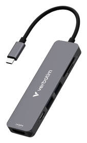 USB Hub Verbatim USB-C Essentials Multiport Hub 6 port - USB 3.2 GEN 1 / HDMI /  USB-C PD / USB-A / SDHC / microSD sivý

 obrázok produktu 1 z 4