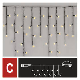 Spojovacia reťaz EMOS 100 LED Standard - cencúle, 2,5 m, vonkajšie, teplá biela, časovač 

 obrázok produktu 2 z 8